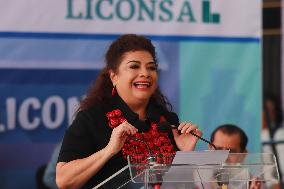 Clara Brugada Elected Mexico City Head Of Government  Inaugurated The Liconsa Milk Store