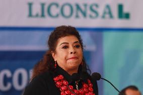 Clara Brugada Elected Mexico City Head Of Government  Inaugurated The Liconsa Milk Store