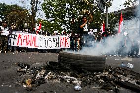 Protest Against Ratification Of Regional Election Bill In Bandung, Indonesia