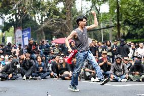 Protest Against Ratification Of Regional Election Bill In Bandung, Indonesia