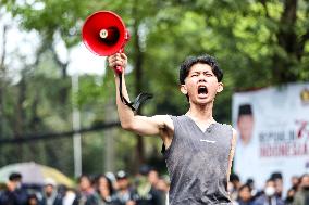 Protest Against Ratification Of Regional Election Bill In Bandung, Indonesia