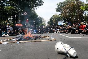 Protest Against Ratification Of Regional Election Bill In Bandung, Indonesia