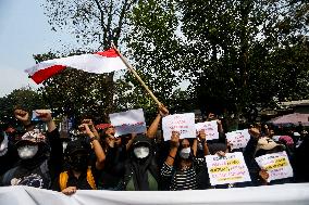 Protest Against Ratification Of Regional Election Bill In Bandung, Indonesia