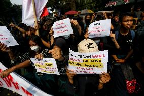 Protest Against Ratification Of Regional Election Bill In Bandung, Indonesia