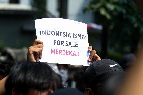 Protest Against Ratification Of Regional Election Bill In Bandung, Indonesia