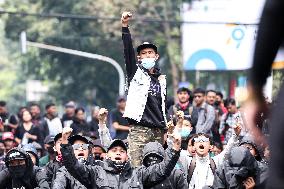 Protest Against Ratification Of Regional Election Bill In Bandung, Indonesia