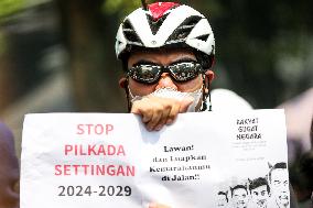 Protest Against Ratification Of Regional Election Bill In Bandung, Indonesia