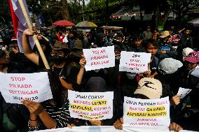 Protest Against Ratification Of Regional Election Bill In Bandung, Indonesia