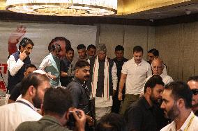 Rahul Gandhi Meets Congress Workers And Farooq Abdullah In Srinagar Amid Alliance Talks