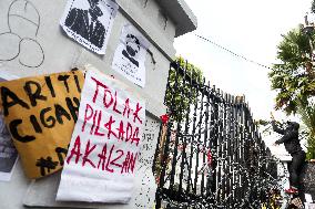 Protest Against Revision Of Regional Election Bill In Bandung, Indonesia