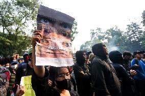 Protest Against Revision Of Regional Election Bill In Bandung, Indonesia