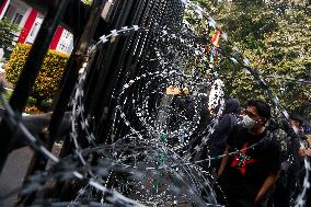 Protest Against Revision Of Regional Election Bill In Bandung, Indonesia