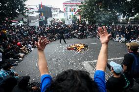 Protest Against Revision Of Regional Election Bill In Bandung, Indonesia