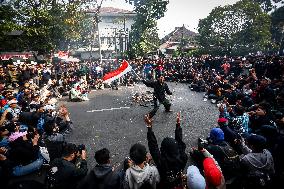 Protest Against Revision Of Regional Election Bill In Bandung, Indonesia