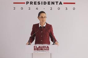 Mexico’s President Elect Claudia Sheinbaum Briefing