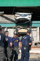 Car Crashes In Washington DC Parking Garage.