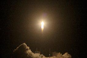 A Long March-7 carrier Rocket Lifts Off The China Sat 4A Satellite in Wenchang