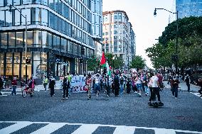 Demonstrators Gathered To Protest A Decision By George Washington University To Suspend Student Groups