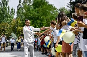 Celebrating Ukrainian athletes Parviz Nasibov and Viktoriia Kesar in Zaporizhzhia