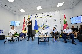 Celebrating Ukrainian athletes Parviz Nasibov and Viktoriia Kesar in Zaporizhzhia