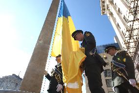 Ukrainian flag raised at Kyiv administration