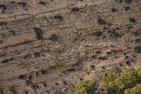 The Caves Of Matala In Crete Island