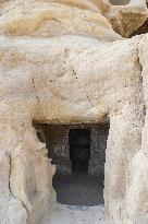 The Caves Of Matala In Crete Island