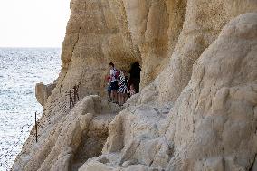 The Caves Of Matala In Crete Island