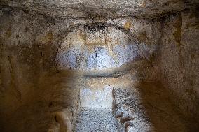 The Caves Of Matala In Crete Island