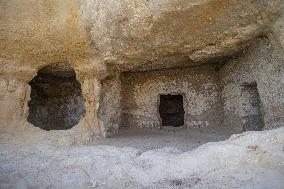 The Caves Of Matala In Crete Island