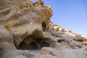 The Caves Of Matala In Crete Island