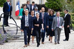 President Macron Meets NFP Party Leaders - Paris