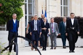 President Macron Meets NFP Party Leaders - Paris