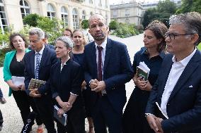 President Macron Meets NFP Party Leaders - Paris