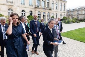 President Macron Meets NFP Party Leaders - Paris