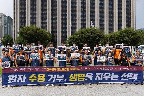 Protest Against The Refusal To Admit Emergency Patients In Seoul