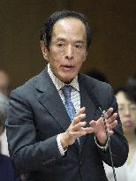 BOJ chief attends upper house session