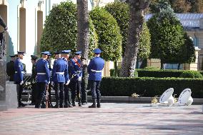 Flag-hoisting ceremony at Ukrainian parliament