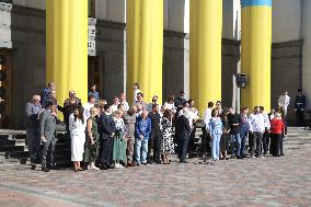 Flag-hoisting ceremony at Ukrainian parliament