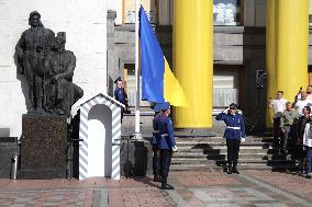 Flag-hoisting ceremony at Ukrainian parliament