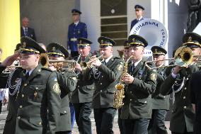 Flag-hoisting ceremony at Ukrainian parliament