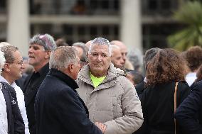 Funeral Of Patrice Laffont At The Pere Lachaise Cemetery