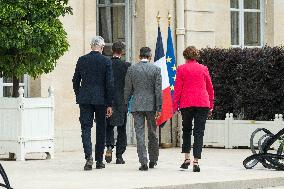 President Macron Meets with LR Party Leaders - Paris