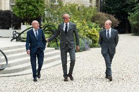 President Macron Meets with Centrist Party Leaders - Paris