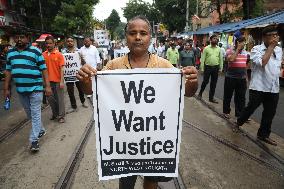 Protest Against The Rape And Murder Of A PGT Medical Student In Kolkata