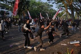 Indonesian Protest Against Ratification Of Regional Election Bill