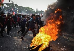 Indonesian Protest Against Ratification Of Regional Election Bill