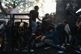 Indonesian Protest Against Ratification Of Regional Election Bill