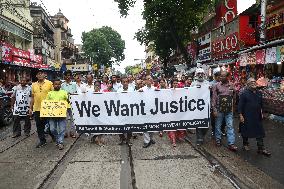 Protest Against The Rape And Murder Of A PGT Medical Student In Kolkata