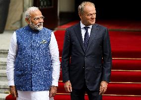 Prime Minister Of The Republic Of India Narendra Modi In Warsaw